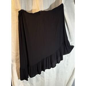 Nine West Black Rayon Asymmetrical Midi Skirt XXL, New With Tags
